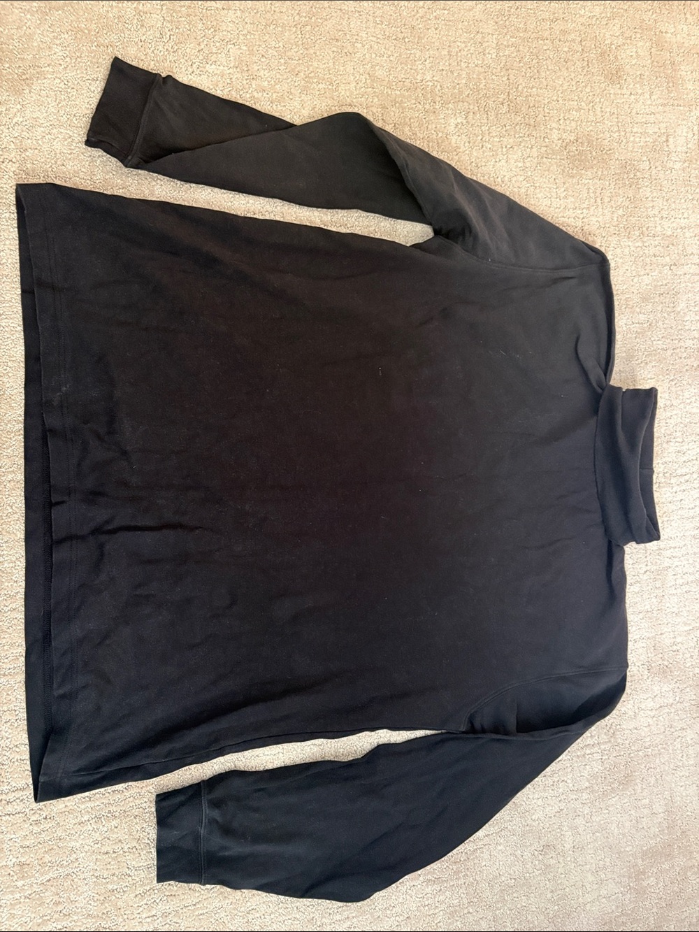 L.L. Bean Black Long-Sleeve Turtleneck Shirt Men Extra large tall Cotton